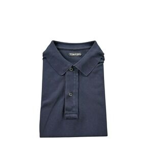 Tom Ford Blue Knit Cotton Polo Men's Shirt Size 52 EU